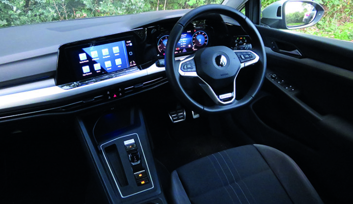 The 10-inch touchscreen in the centre of the dash controls the navigation, stereo and any linked smartphone