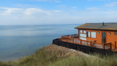 One of the lodges at Burghead Bay Caravan Park