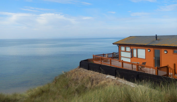 One of the lodges at Burghead Bay Caravan Park