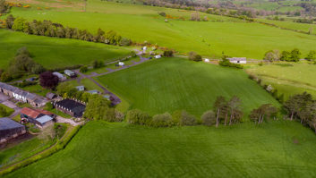 An aerial view of Grove Foot Farm Caravan Park in the Lake District
