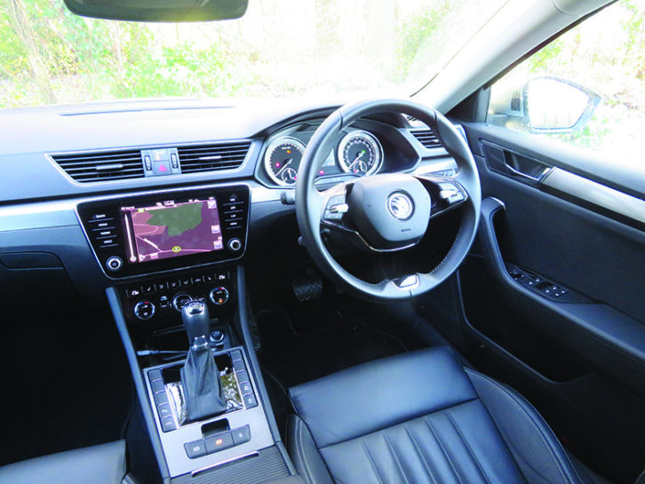 The Škoda's touchscreen infotainment system is surrounded by shortcut buttons, which help to make menu navigation easier