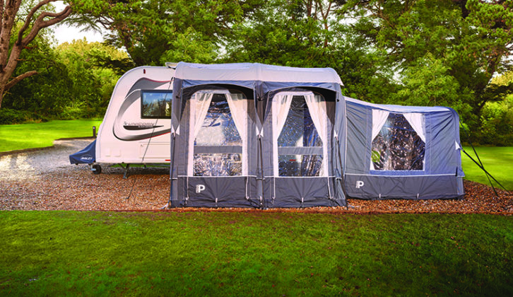 Prima awning with an additional bedroom attached provides extra sleeping space
