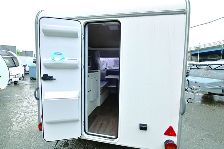 Entry is via the rear door, which is fitted with useful moulded storage containers