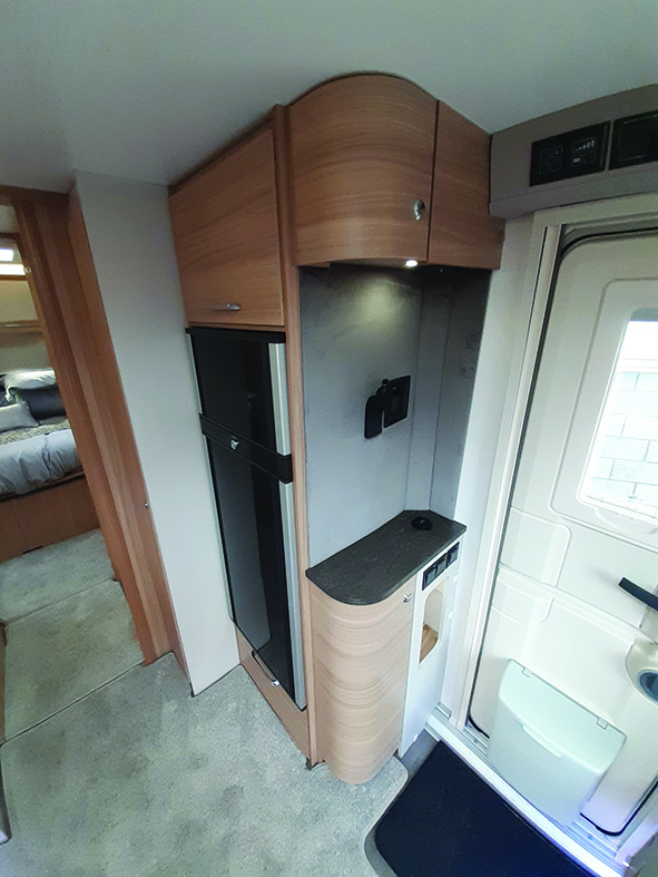 You also get a 153-litre Dometic 10-series two-way opening fridge just opposite