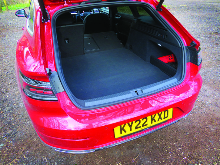 The hybrid's boot space is rather compromised, with a capacity of 455 litres rather than 590