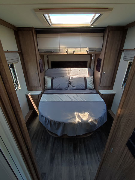 The bed in the Coachman Acadia 545
