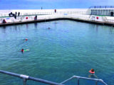 Sam took a cold-water dip in style at the Jubilee Pool in Penzance