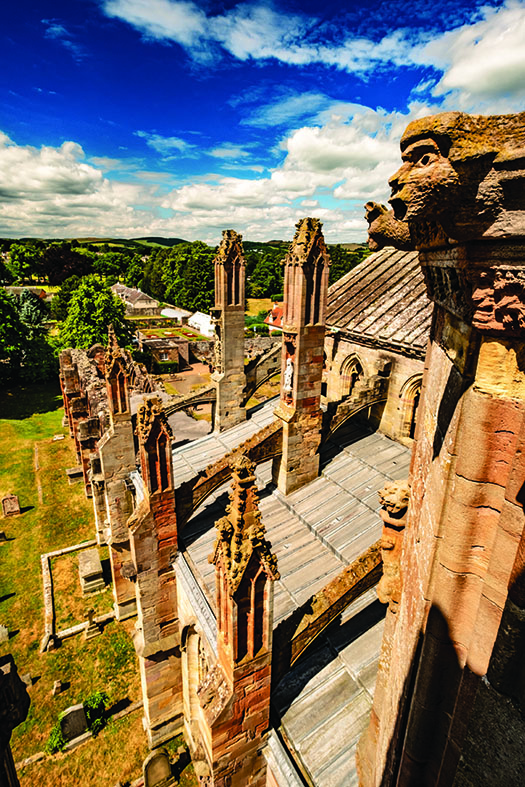 Originally a centre for the Cistercian order, Melrose Abbey dates back to the 12th century