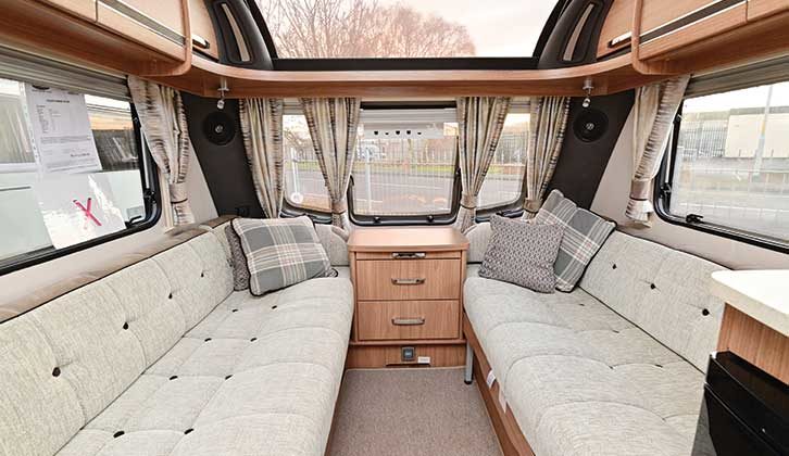 The front lounge in the Coachman VIP 545 2017