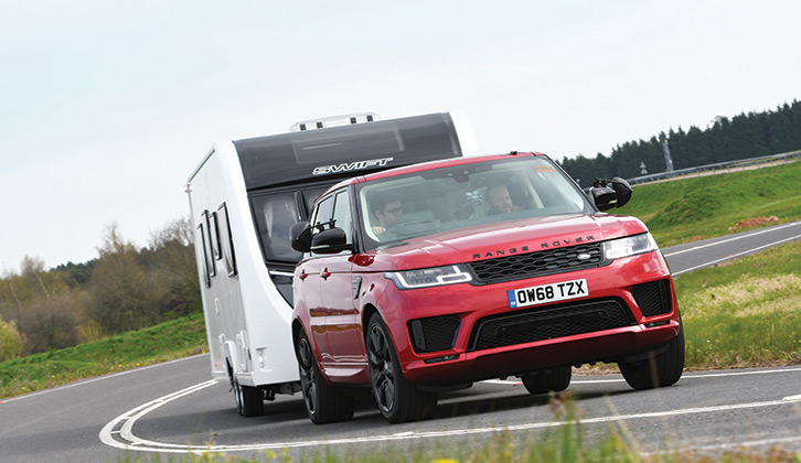 A red Range Rover Sport