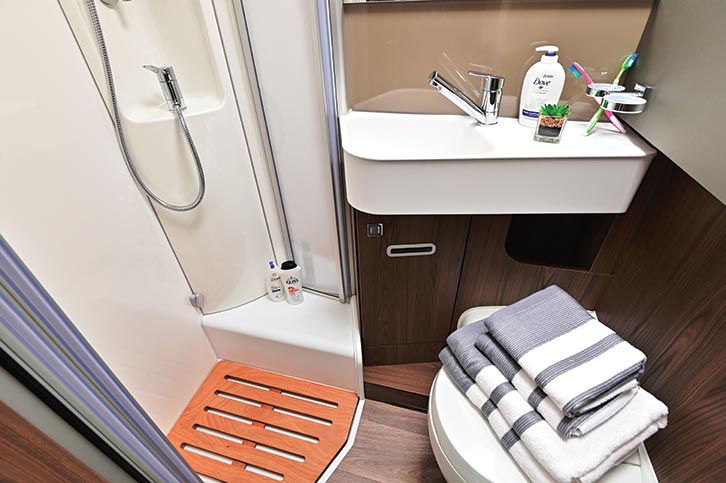 It's a compact but practical washroom