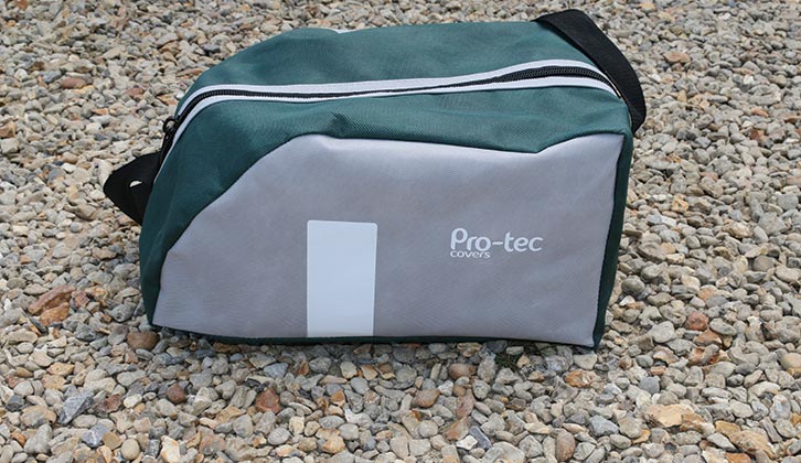 Towing Jacket packs into a surprisingly small, suitably caravan-shaped bag