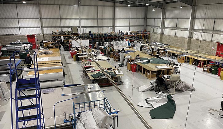 Production lines at the factory, where full covers and Towing Jackets are manufactured
