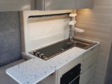 The kitchen provides a good worktop and storage