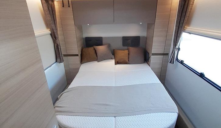 The bed in the Adria Altea Dart