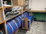 The blue reinforced tubing in storage