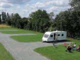 A caravan pitched up at Broadmarsh