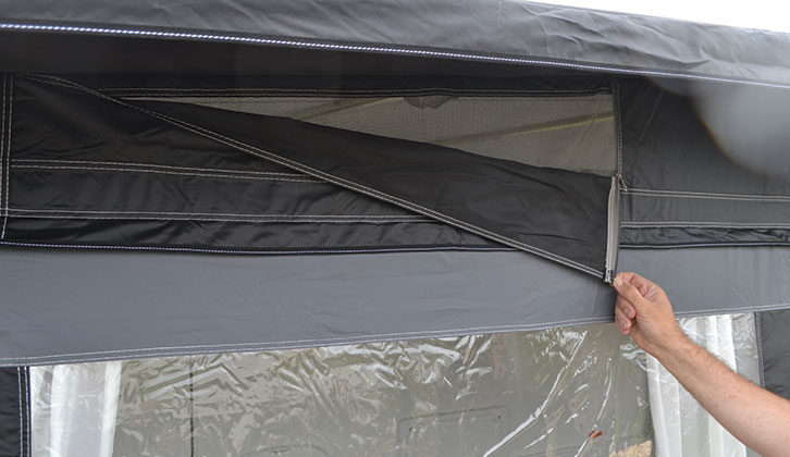Inspecting a pre-owned awning for damage