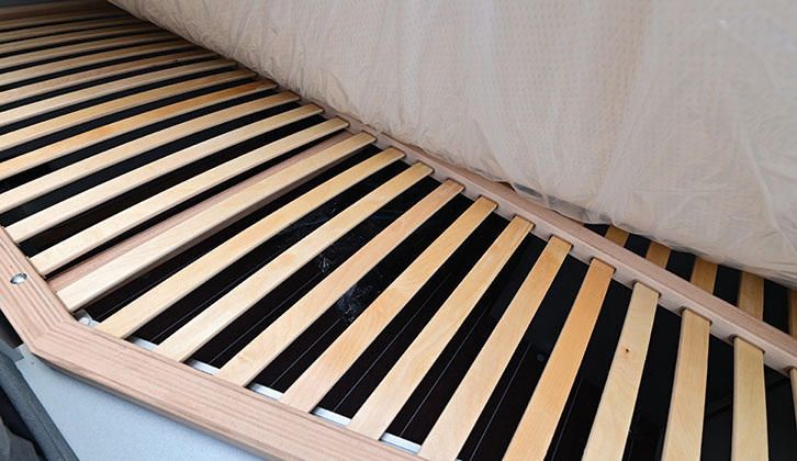 The front fixed double bed