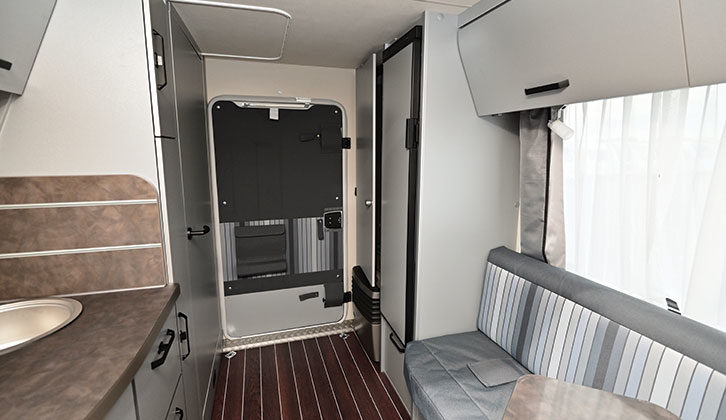 The large rear door that provides easy access