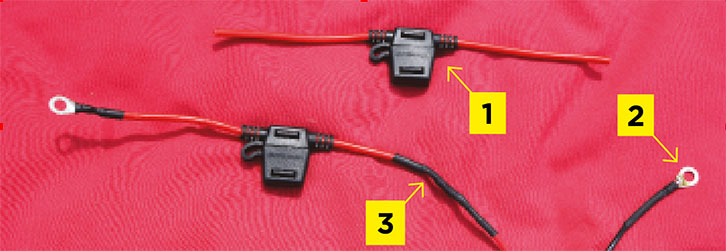 The waterproof fuse carrier, the eyelet and the soldered fuse 