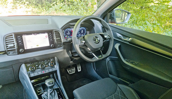 Infotainment is taken care of by an eight-inch screen, which has shortcut buttons to one side to make finding the right menu easy