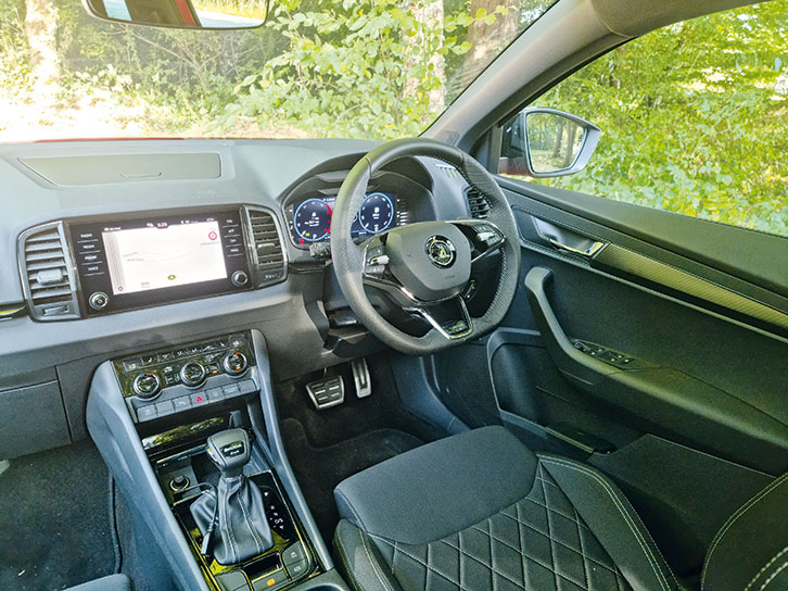 Infotainment is taken care of by an eight-inch screen, which has shortcut buttons to one side to make finding the right menu easy