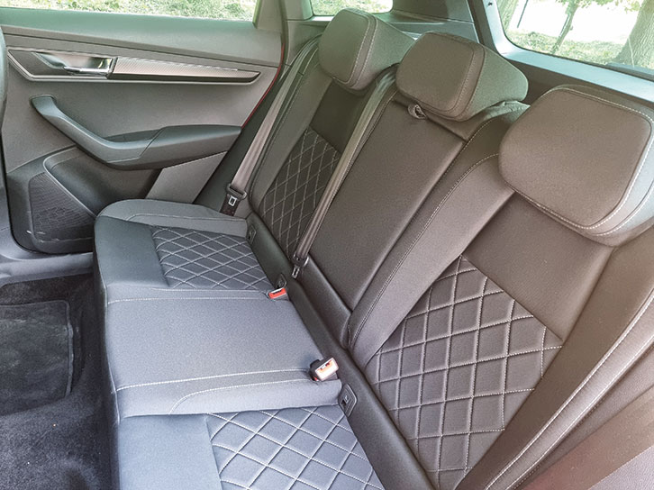 Rear seats provide good headroom, even with the panoramic sunroof fitted to the Sportline, and generous legroom