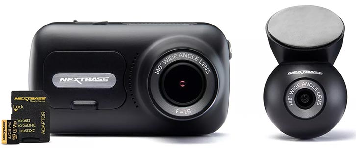 The Nextbase 320xr+ Front & Rear Dash Cam with 32GB SD Card
