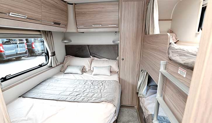 Double bed and rear bunks