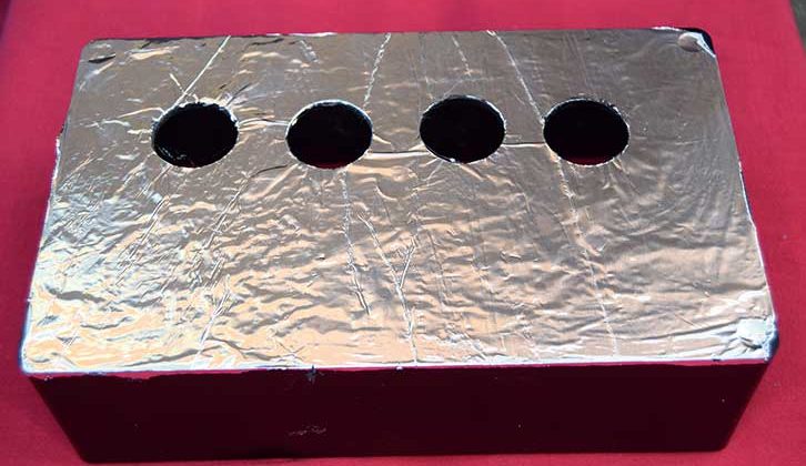 Box covered with foil