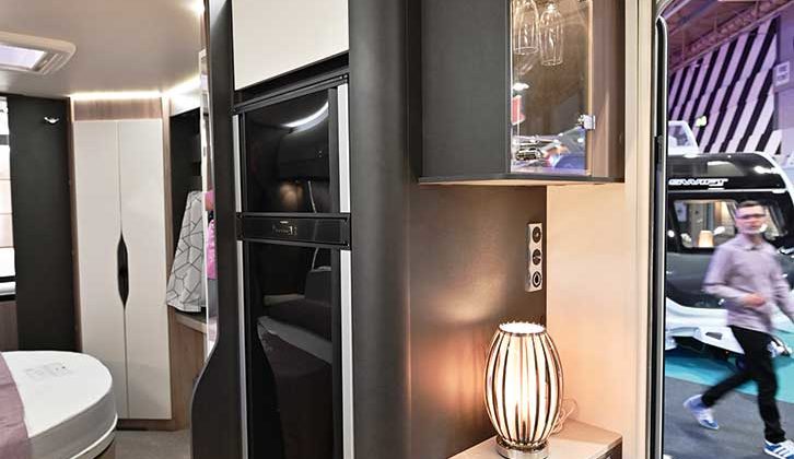 Fridge freezer and cupboards in kitchen