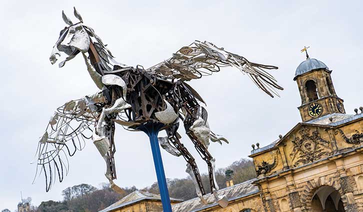 Winged horse sculpture