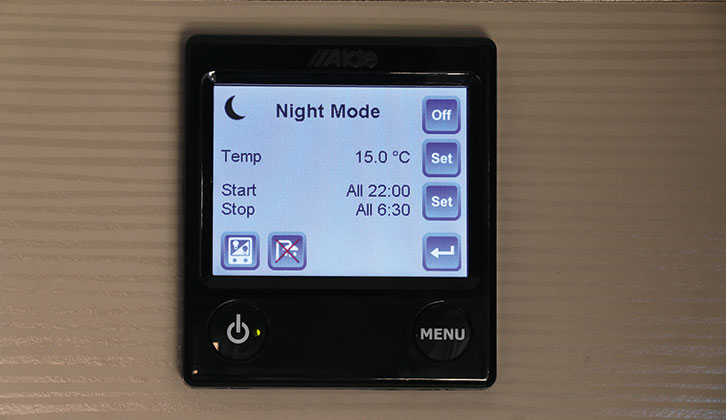Night Mode menu page