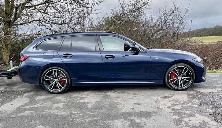 Side on view of BMW 320I Touring