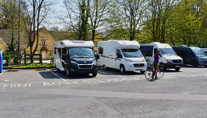 Parked motorhomes