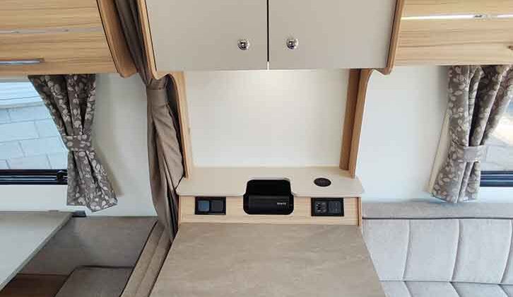 Sideboard with half-height fridge