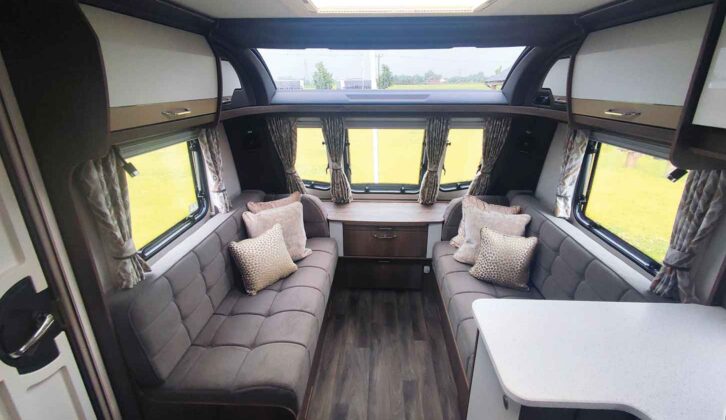 The lounge in the Coachman Laser Xtra 665