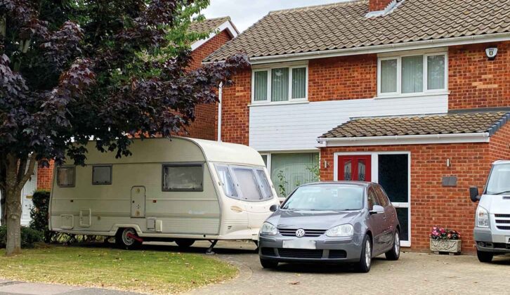 Caravan parked at a house