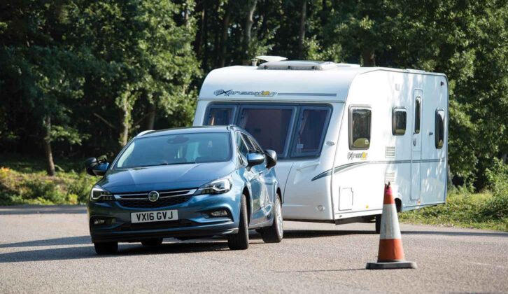 Vauxhall Astra Sports Tourer pulling caravan