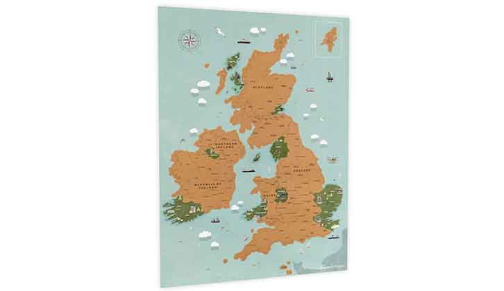 Scratch Off Map of the United Kingdom and Ireland 