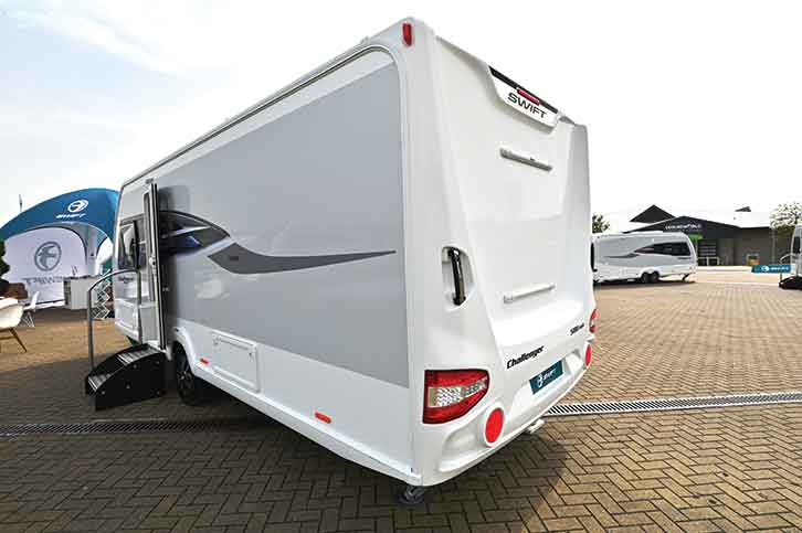 Rear exterior view of Swift Challenger Exclusive 580