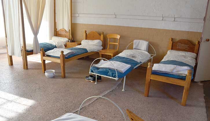 Beds in dormitory