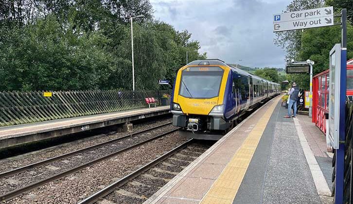 Train pulling into station