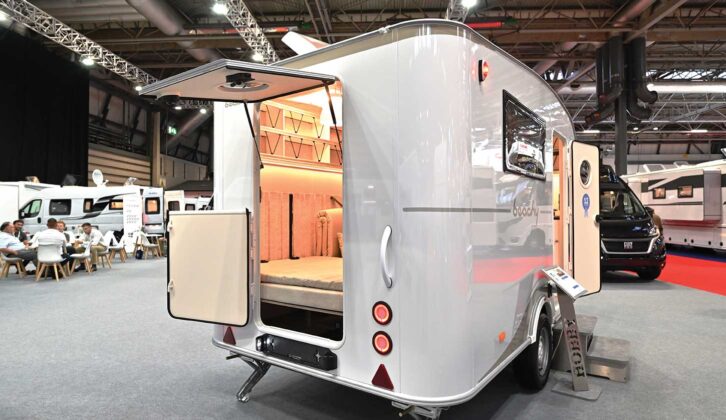 Beachy 360 from rear with hinged rear door open