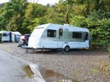 Caravan pitched up on site