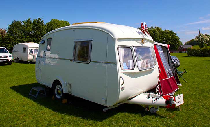 Pitched up caravan