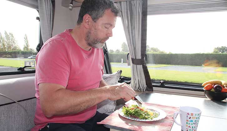 Eating in caravan
