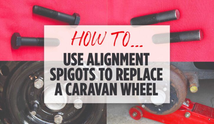 How to use alignment spigots to replace a caravan wheel