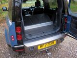 Tailgate open on the Defender